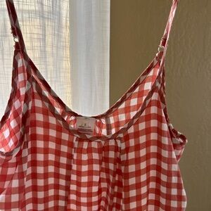 Light airy plaid dress with ruffle